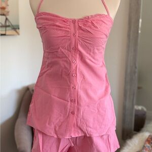 Elegant Pink Women's Pajama Set